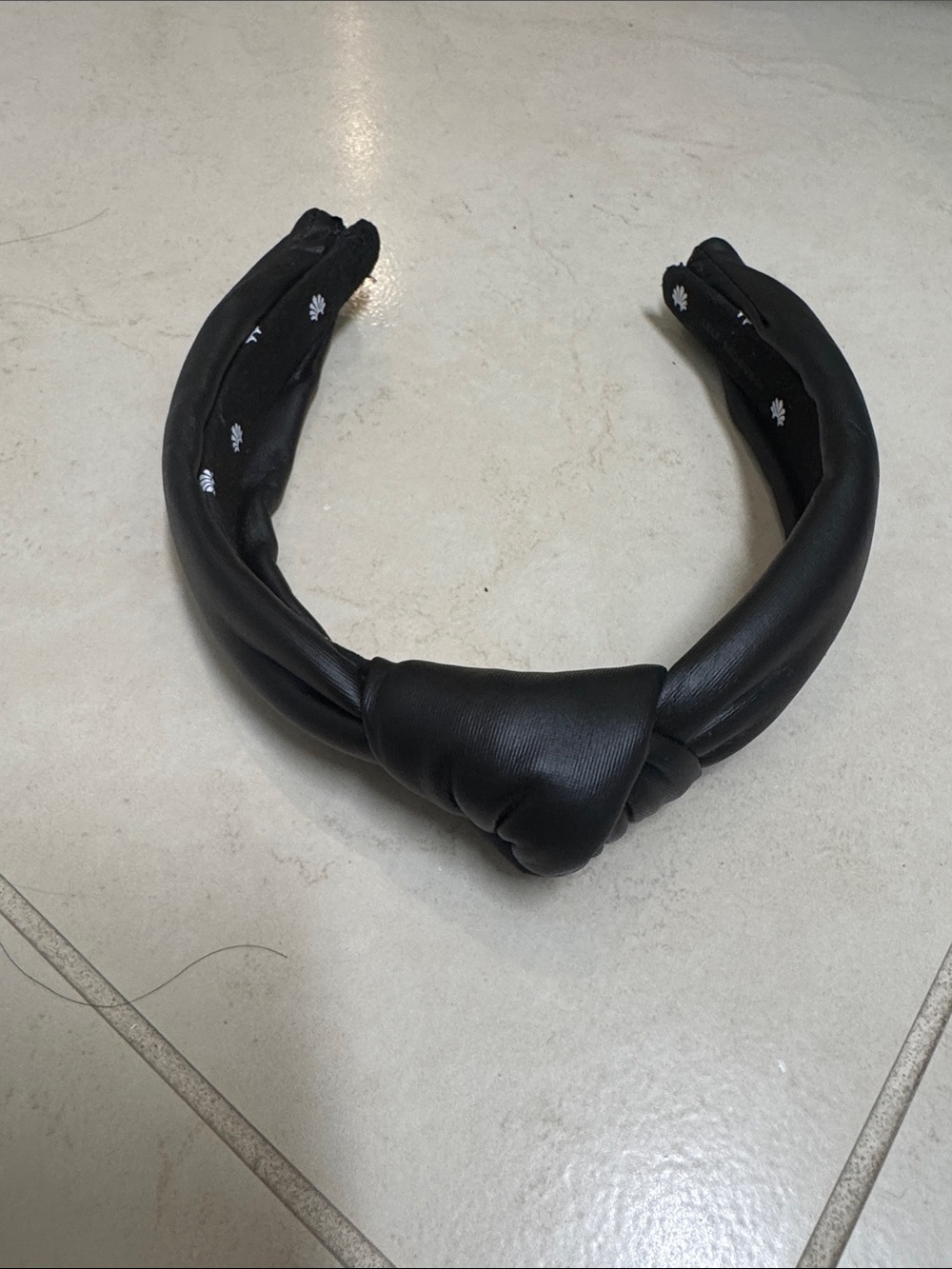 Lele Sadoughi Black Knotted Leather-Look Headband